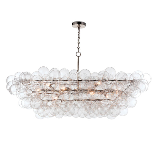 Regina Andrew Bubbles Chandelier Linear in Clear Polished Nickel