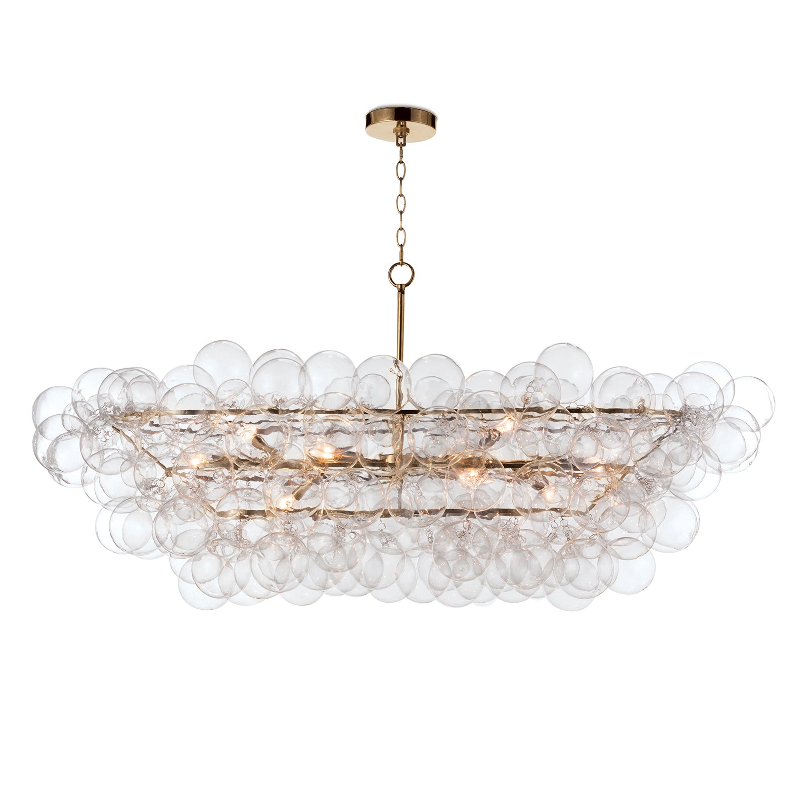 Regina Andrew Bubbles Chandelier Linear in Clear Natural Brass