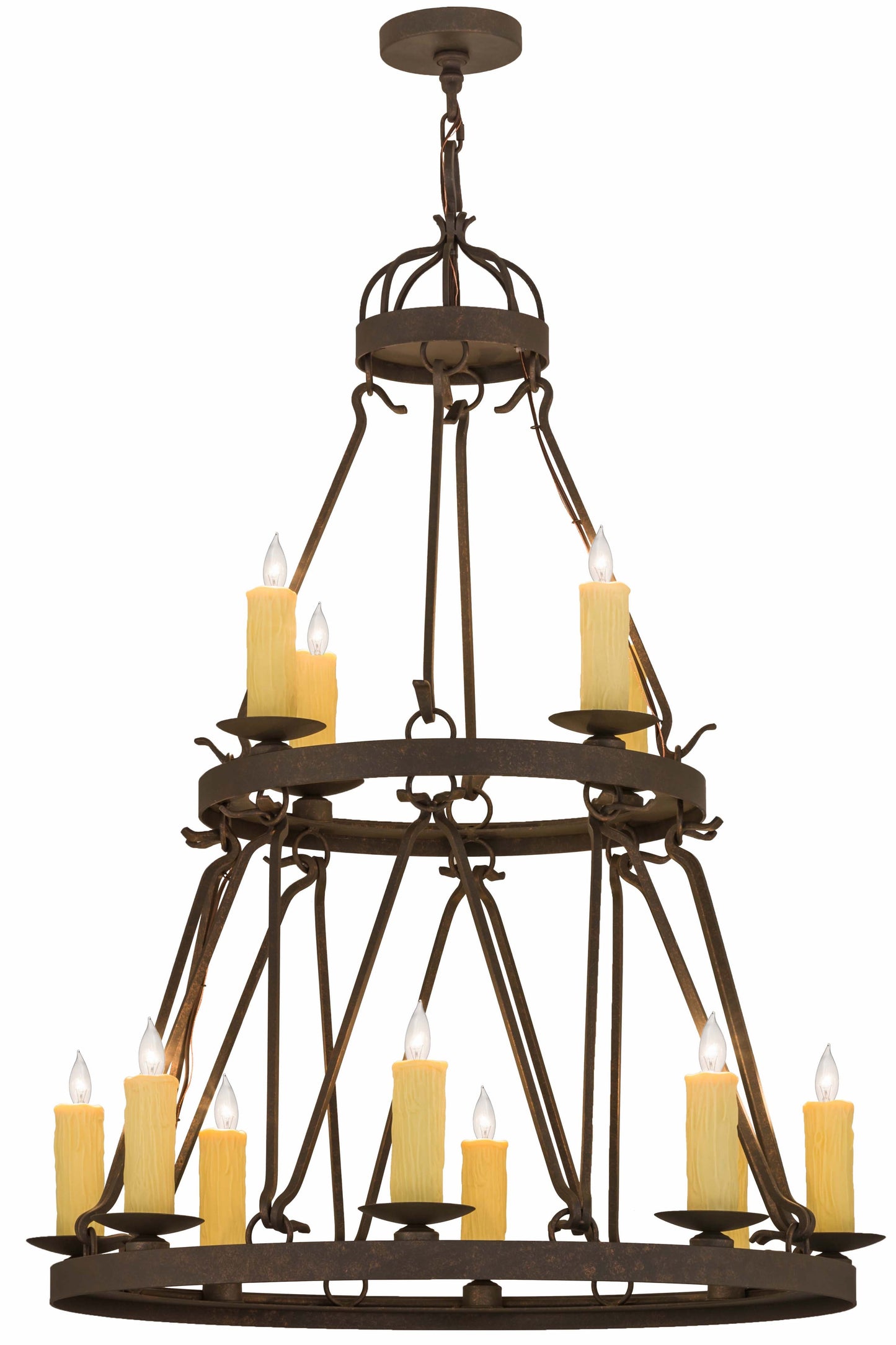 36" Lakeshore 12-Light Two Tier Chandelier by 2nd Ave Lighting