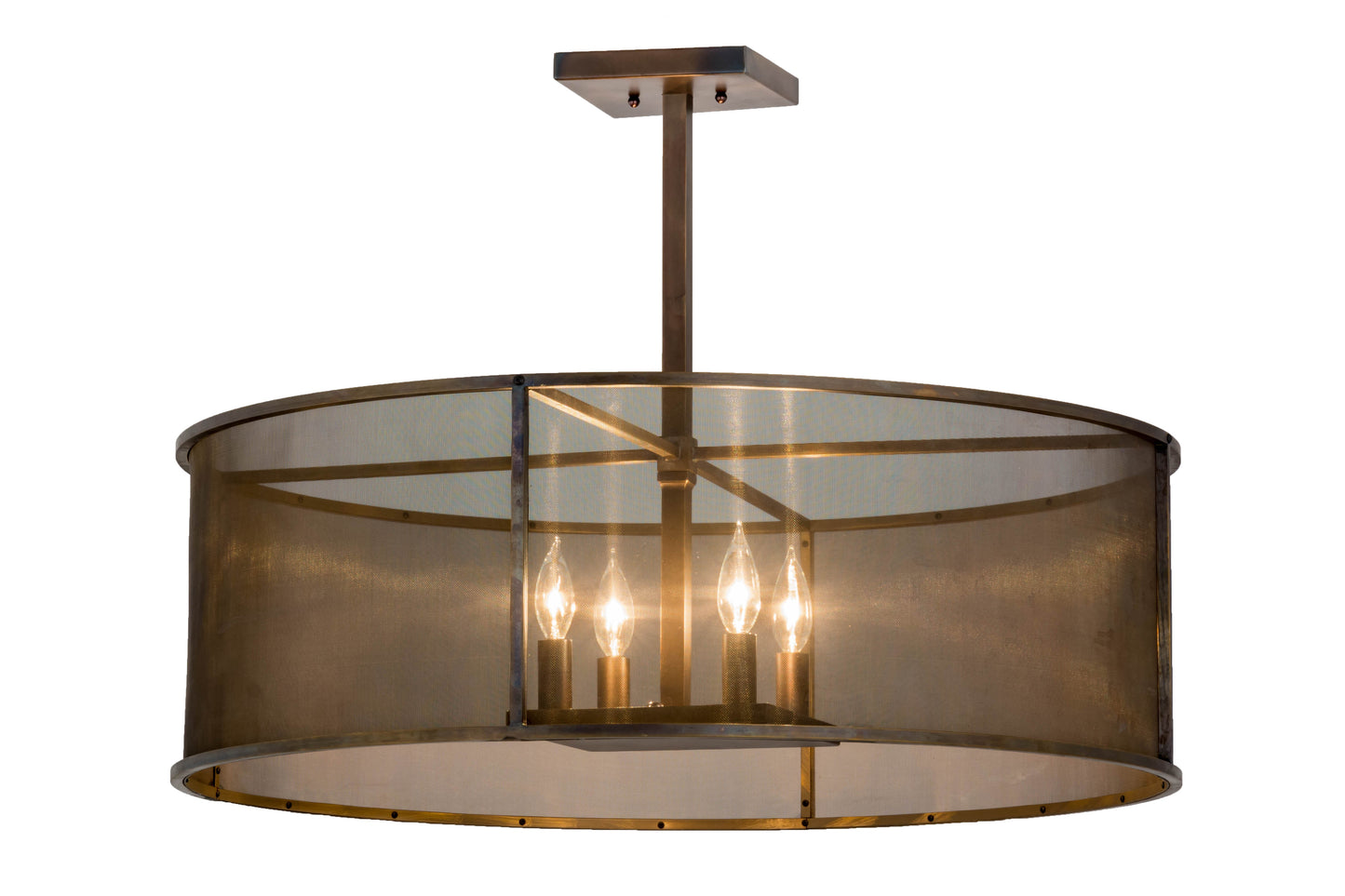 30" Cilindro Rame Pendant by 2nd Ave Lighting