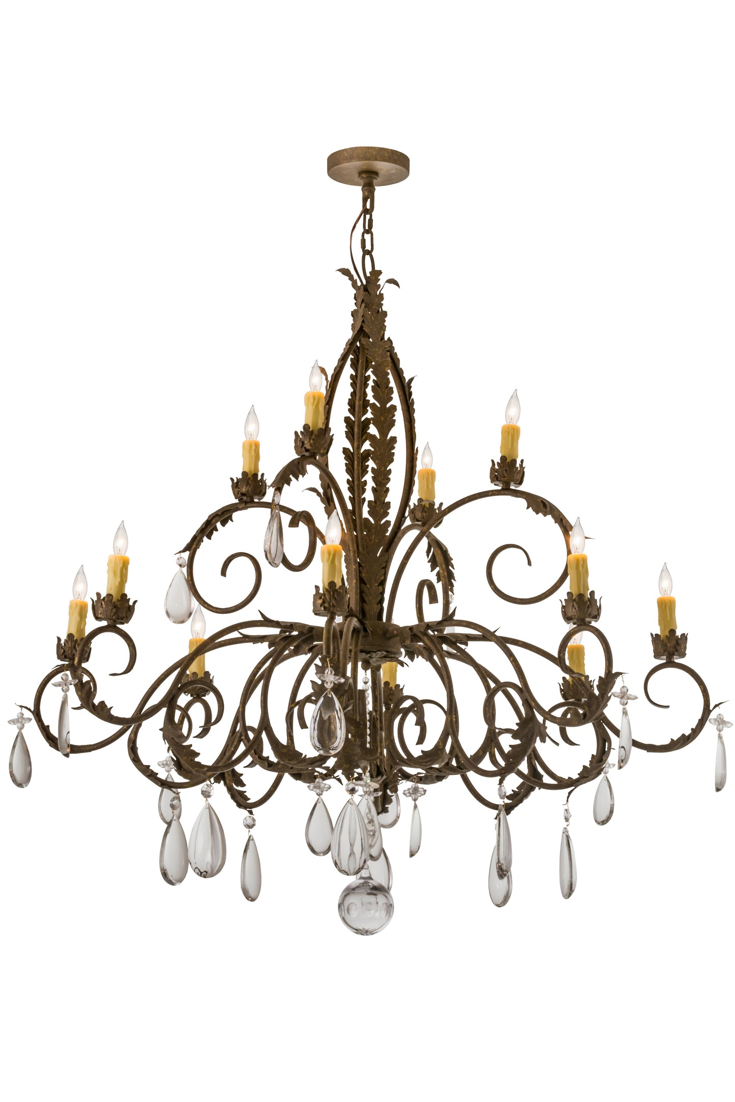 50" New Country French 12-Light Chandelier by 2nd Ave Lighting