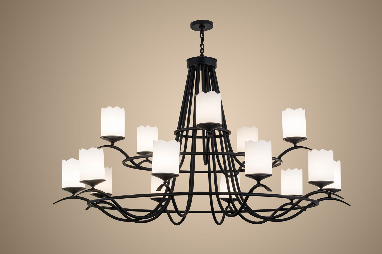 78" Octavia 15-Light Two Tier Chandelier by 2nd Ave Lighting