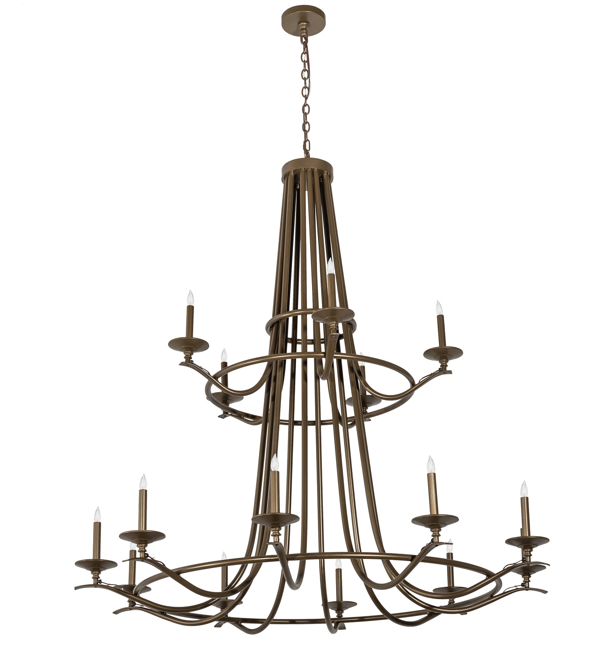 60" Octavia 15-Light Two Tier Chandelier by 2nd Ave Lighting