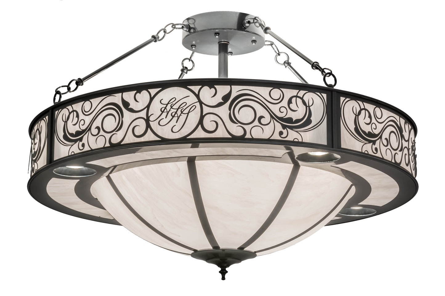 36" Toulouse Personalized Monogram Inverted Pendant by 2nd Ave Lighting