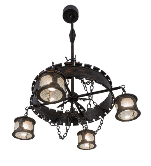 40" Antique Gothic 4-Light Chandelier by 2nd Ave Lighting