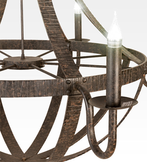 60" Barrel Stave Metallo 8-Light Chandelier by 2nd Ave Lighting