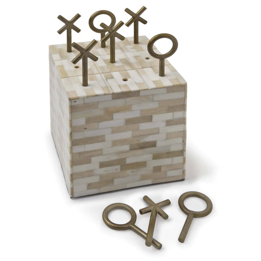 Regina Andrew Tic Tac Toe Block in Multi-Tone Bone