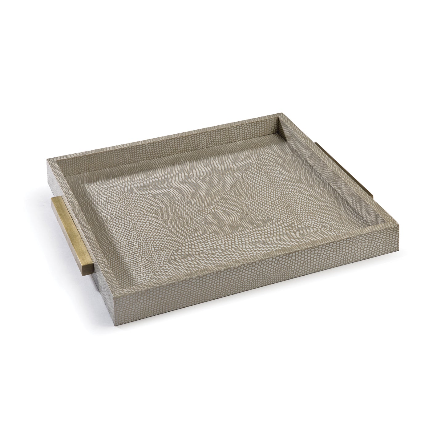 Regina Andrew Square Shagreen Boutique Tray in Ivory Grey Python