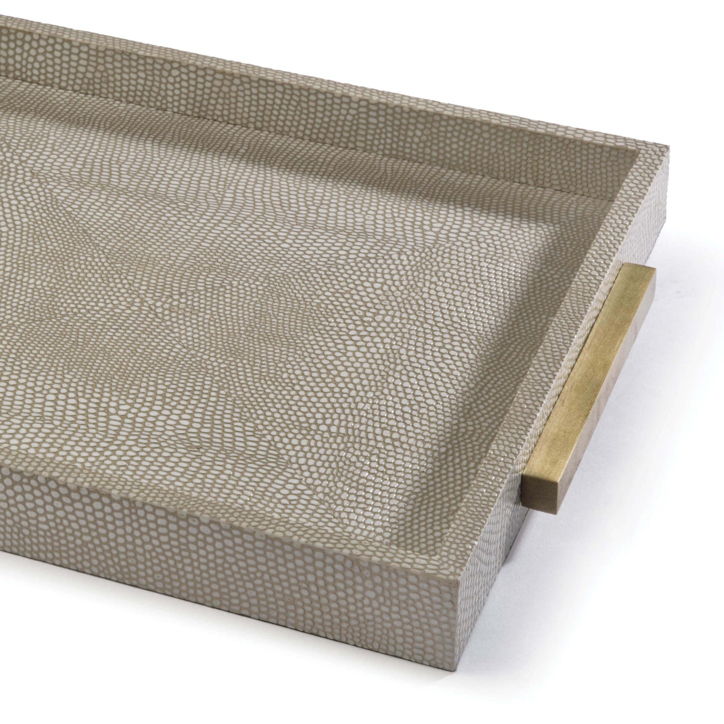 Regina Andrew Square Shagreen Boutique Tray in Ivory Grey Python