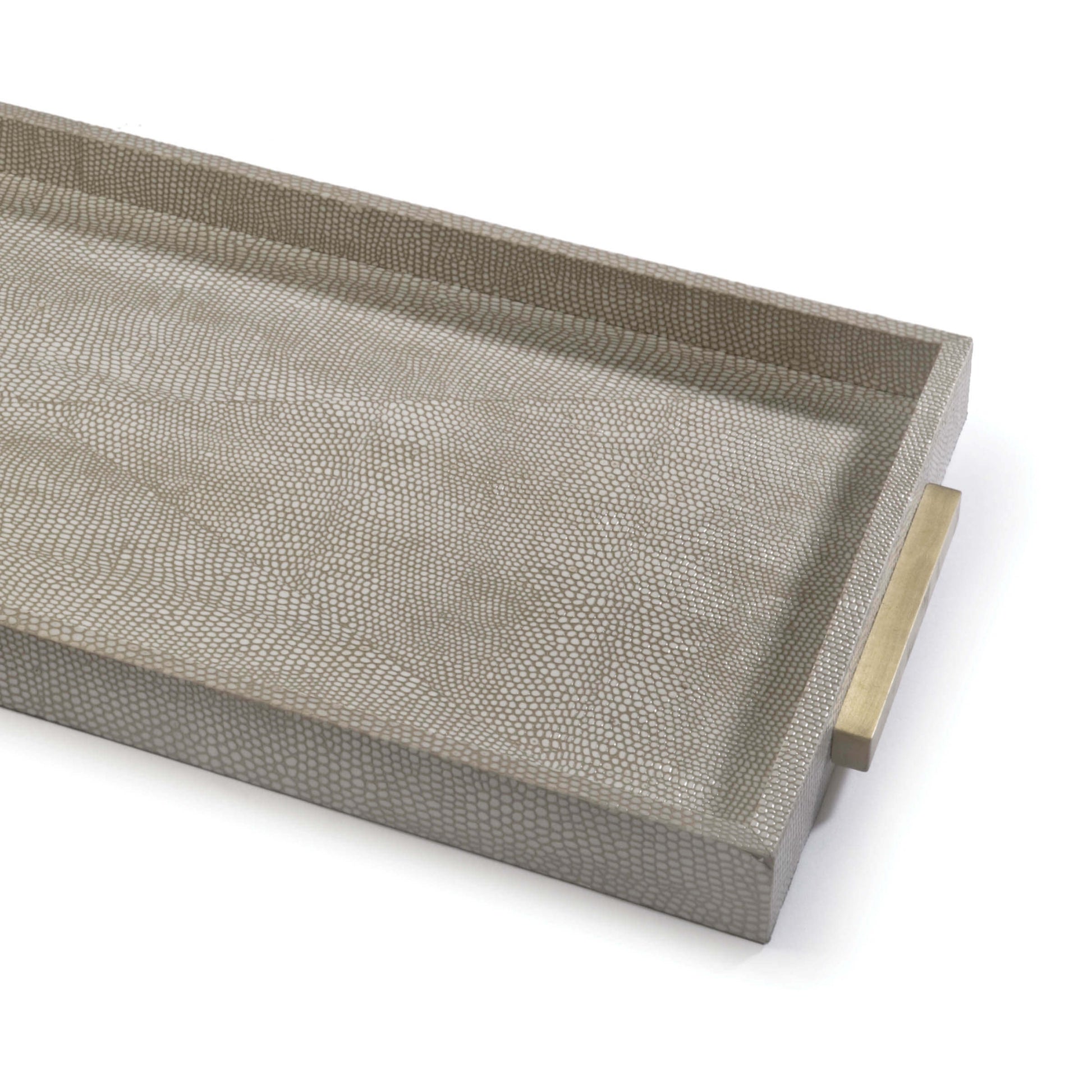 Regina Andrew Rectangle Shagreen Boutique Tray in Ivory Grey Python