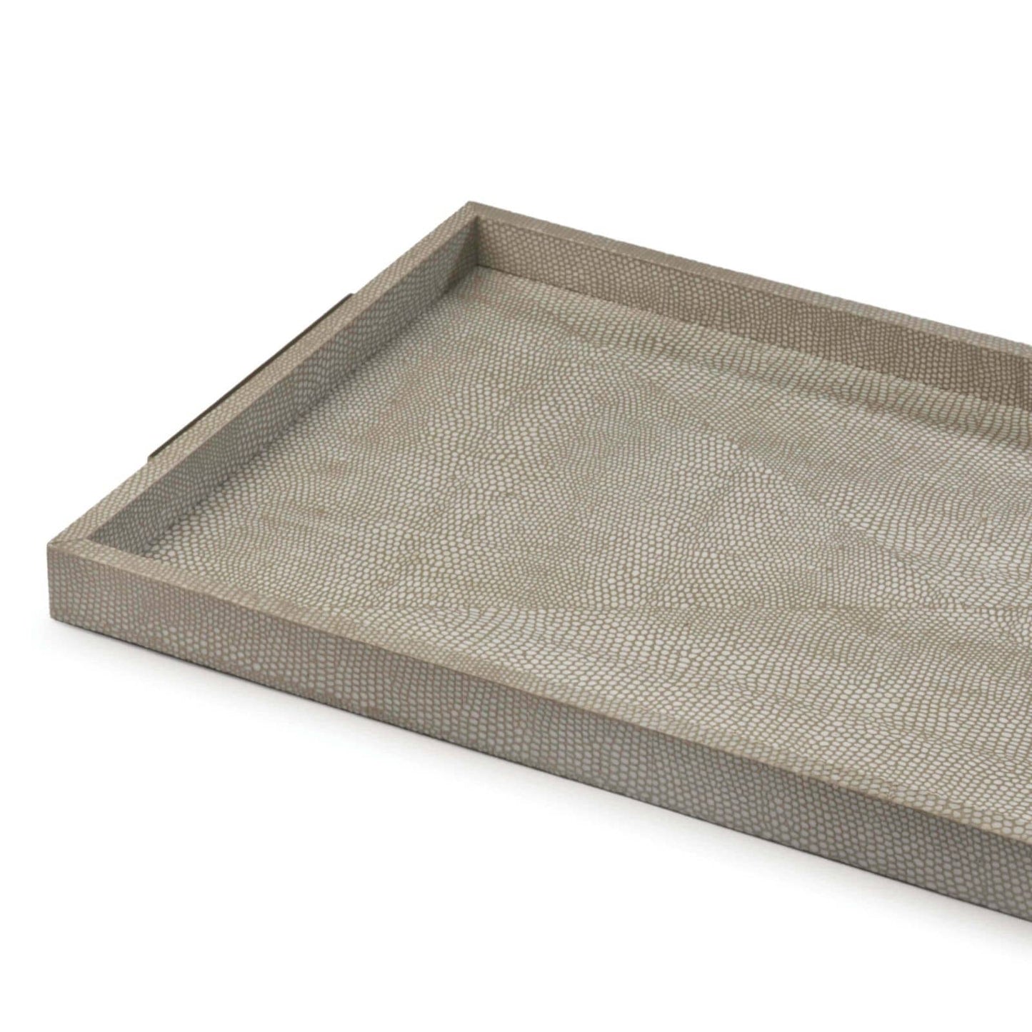 Regina Andrew Rectangle Shagreen Boutique Tray in Ivory Grey Python