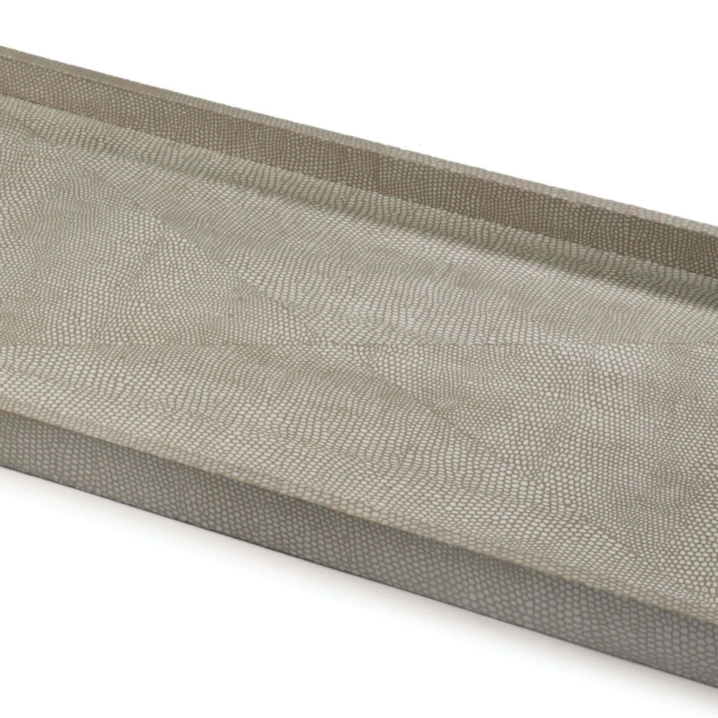 Regina Andrew Rectangle Shagreen Boutique Tray in Ivory Grey Python