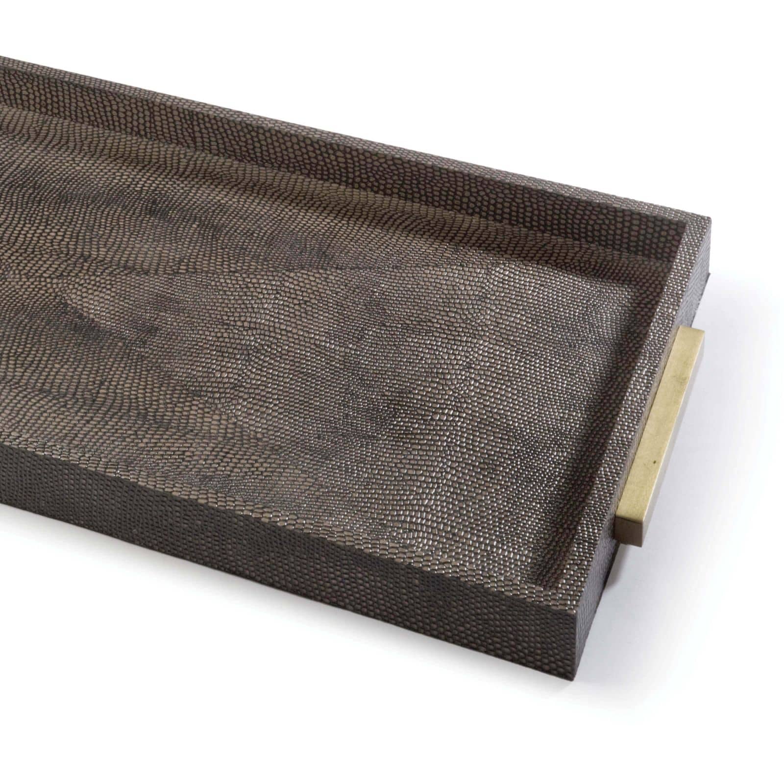 Regina Andrew Rectangle Shagreen Boutique Tray in Vintage Brown Snake