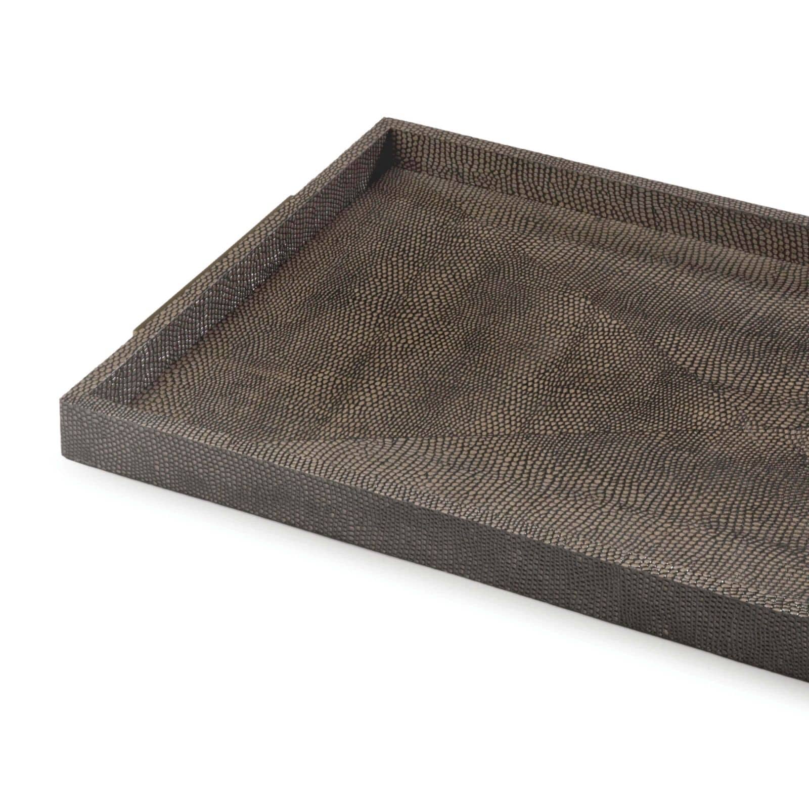 Regina Andrew Rectangle Shagreen Boutique Tray in Vintage Brown Snake