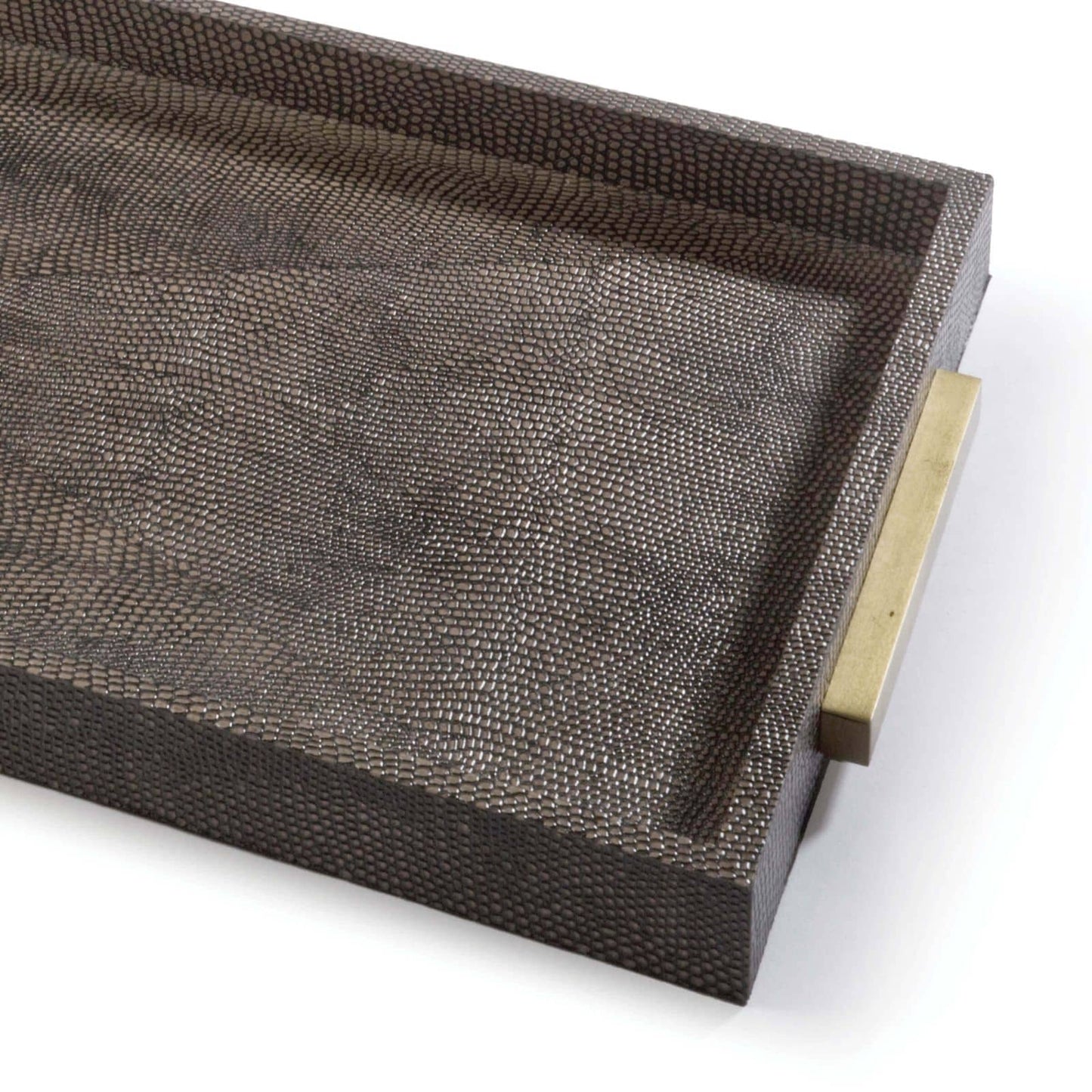 Regina Andrew Rectangle Shagreen Boutique Tray in Vintage Brown Snake