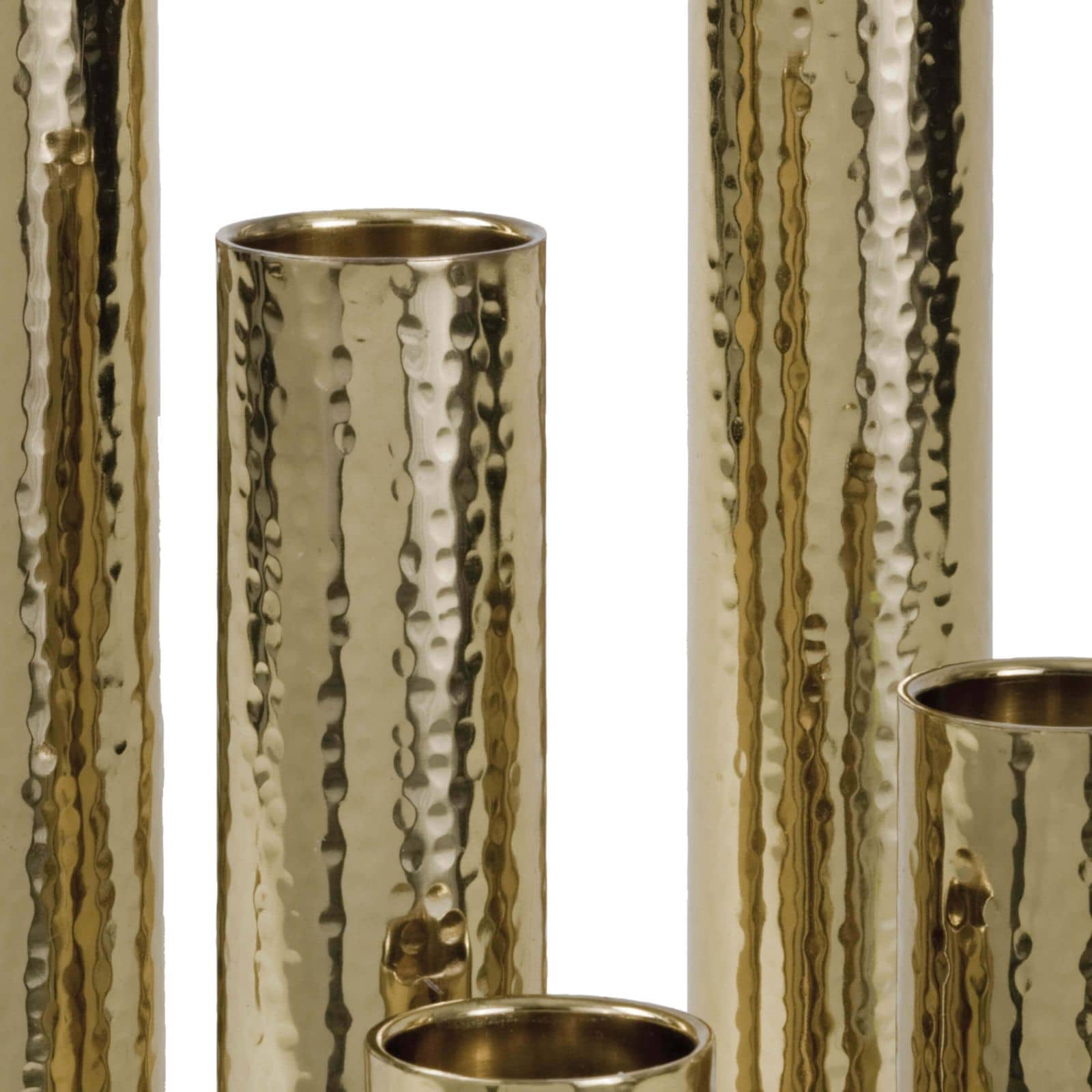 Regina Andrew Hammered Bud Vase Set in Polished Brass