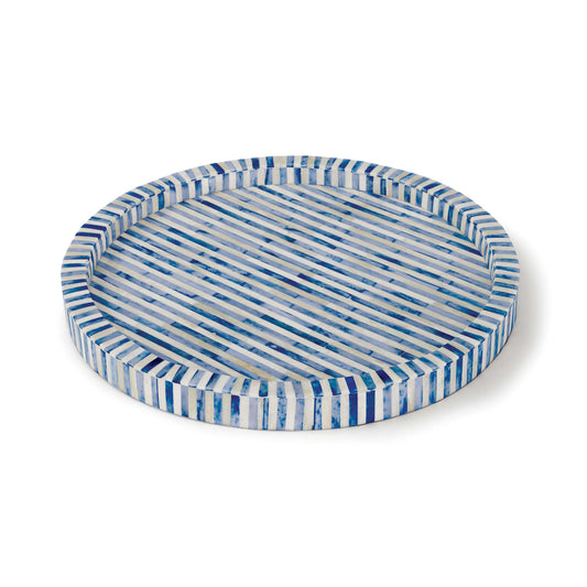 Regina Andrew Bone and Indigo Tray Round