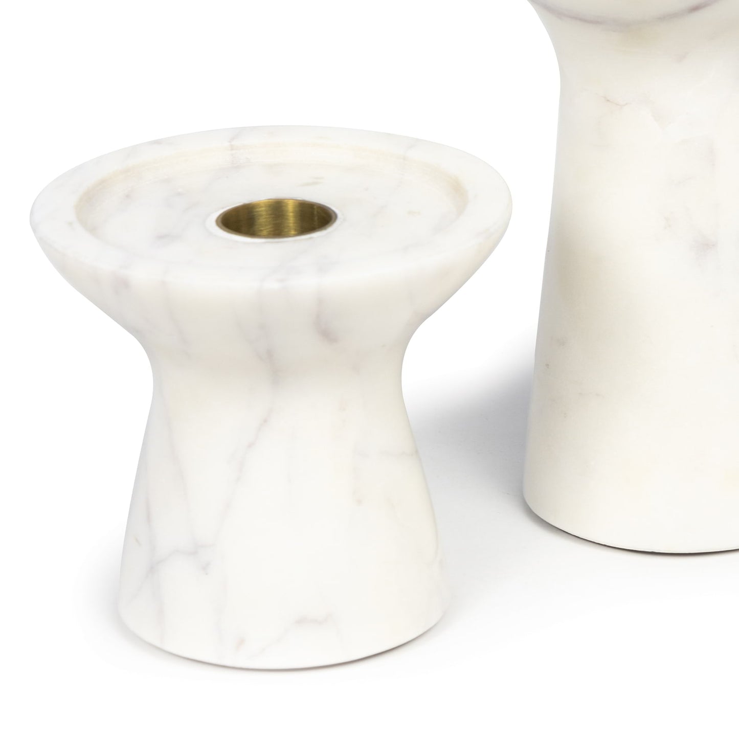 Regina Andrew Klein Marble Candle Holder Set in White