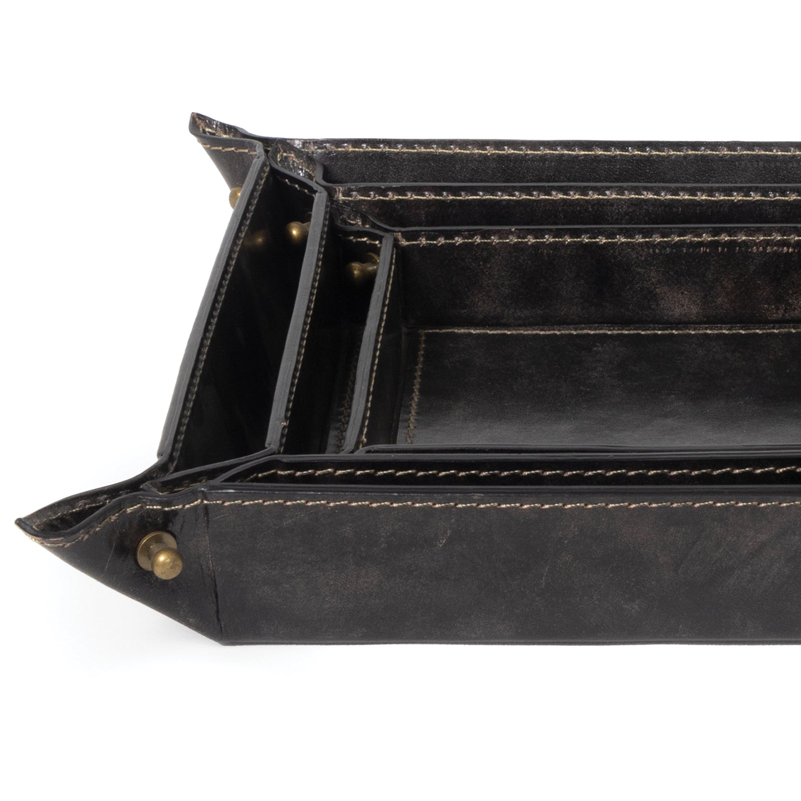 Regina Andrew Derby Leather Tray Set in Black