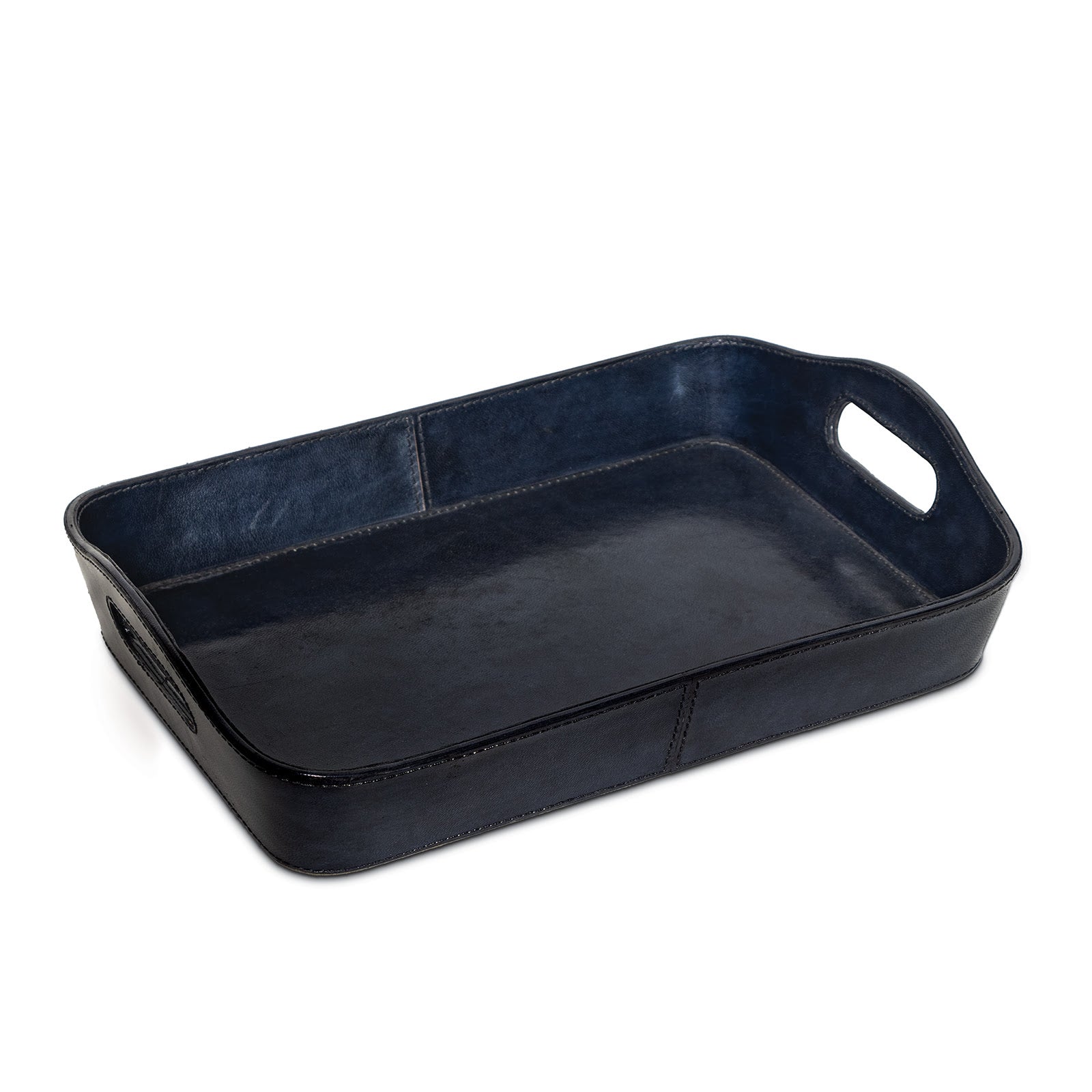 Regina Andrew Derby Parlor Leather Tray in Blue