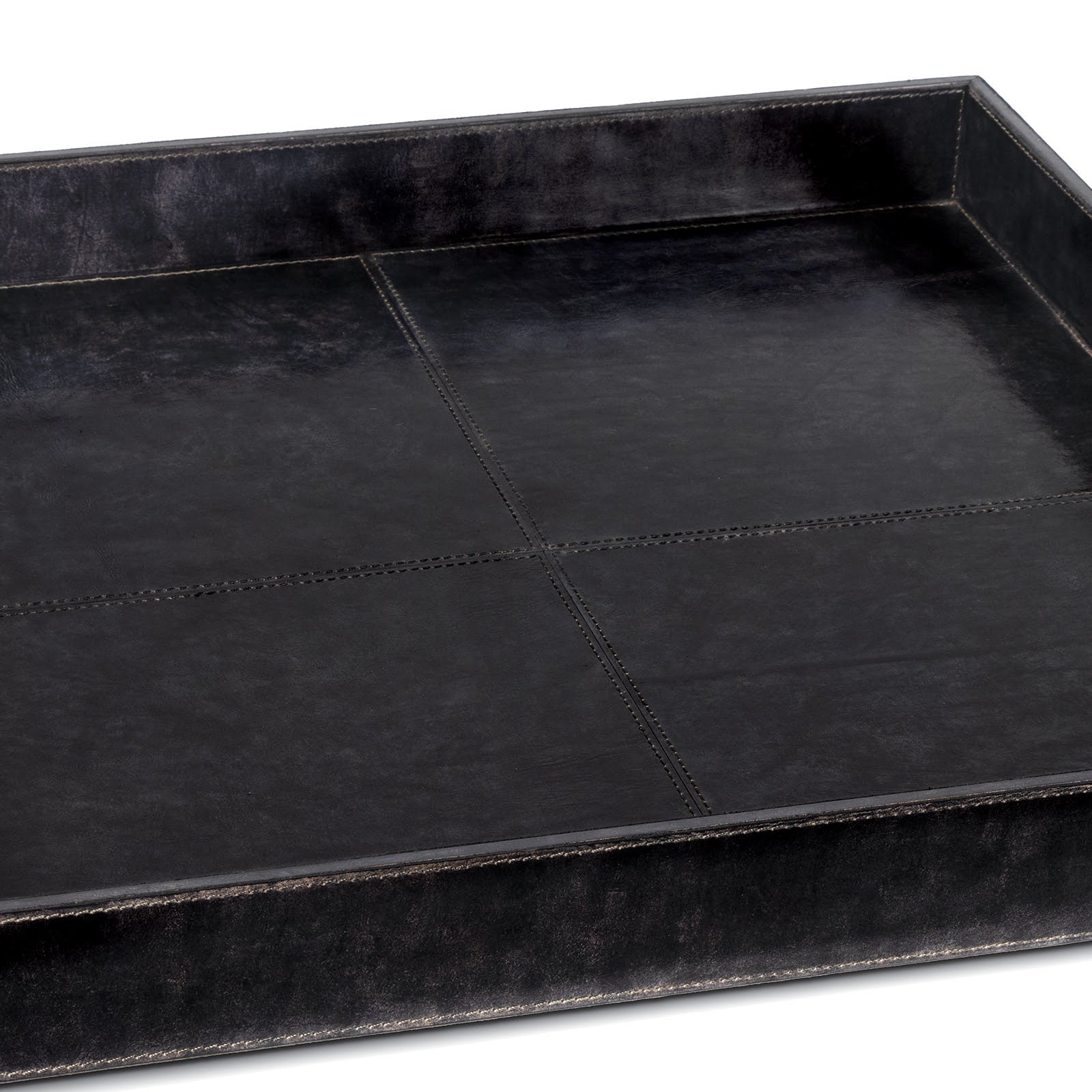 Regina Andrew Derby Square Leather Tray in Black