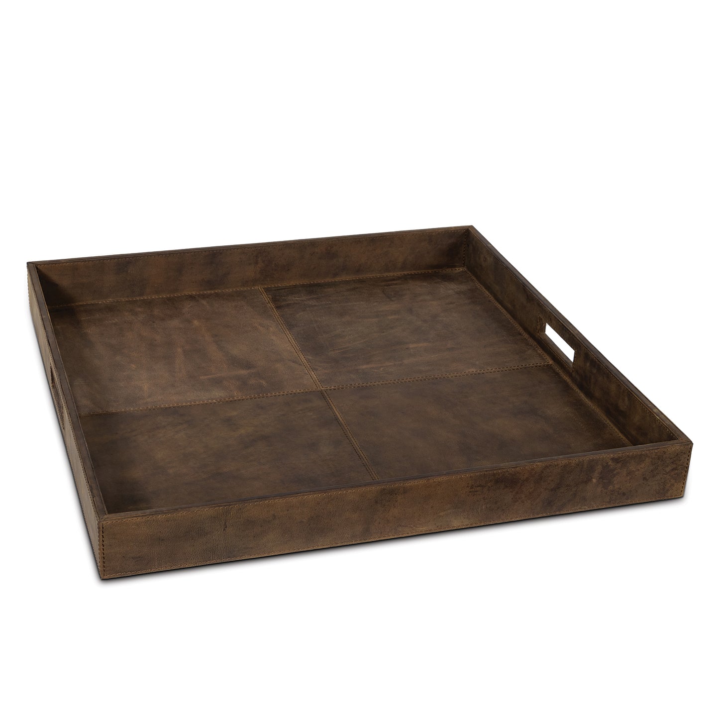 Regina Andrew Derby Square Leather Tray in Brown
