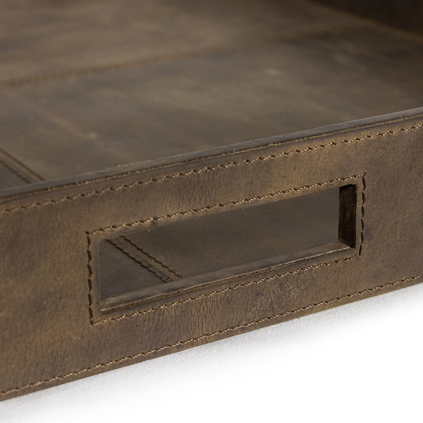 Regina Andrew Derby Square Leather Tray in Brown