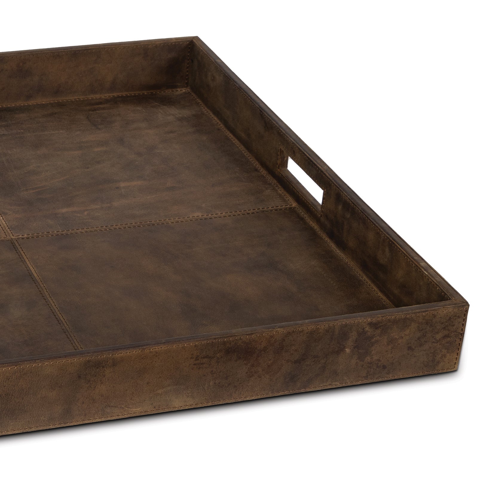 Regina Andrew Derby Square Leather Tray in Brown