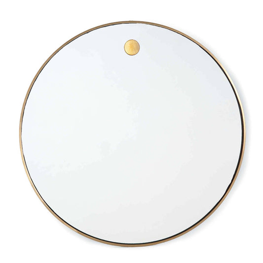 Regina Andrew Hanging Circular Mirror in Natural Brass