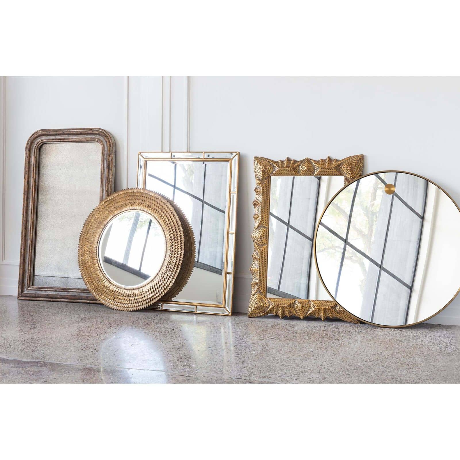 Regina Andrew Hanging Circular Mirror in Natural Brass