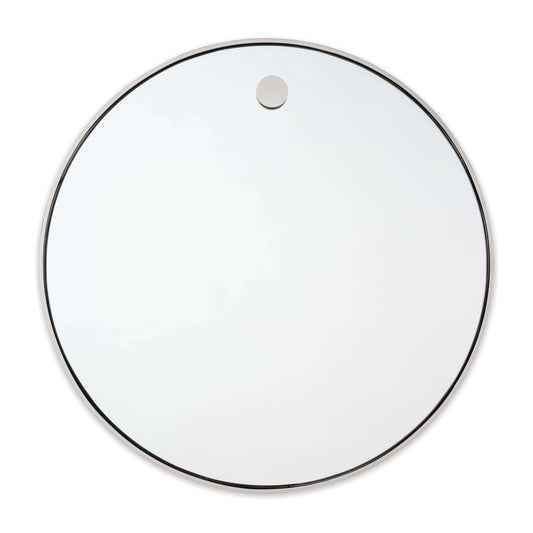 Regina Andrew Hanging Circular Mirror in Polished Nickel