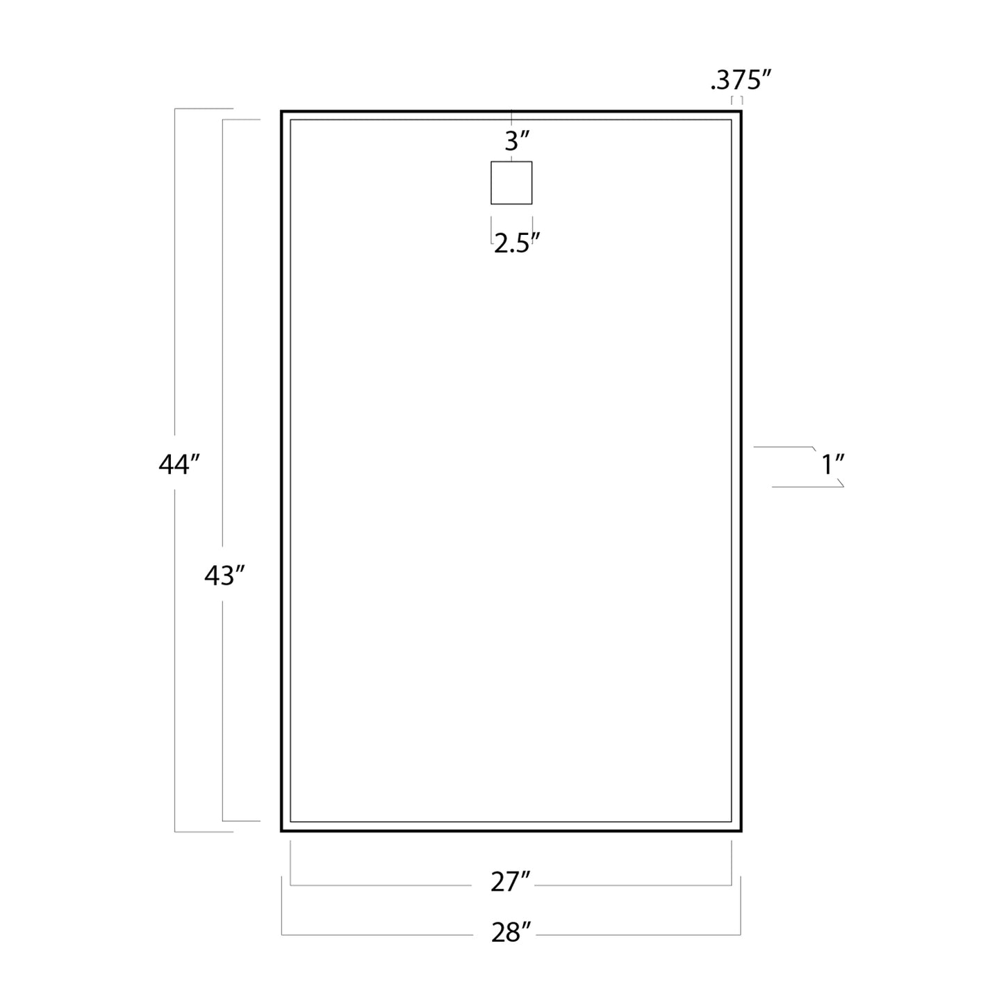 Regina Andrew Hanging Rectangle Mirror in Steel