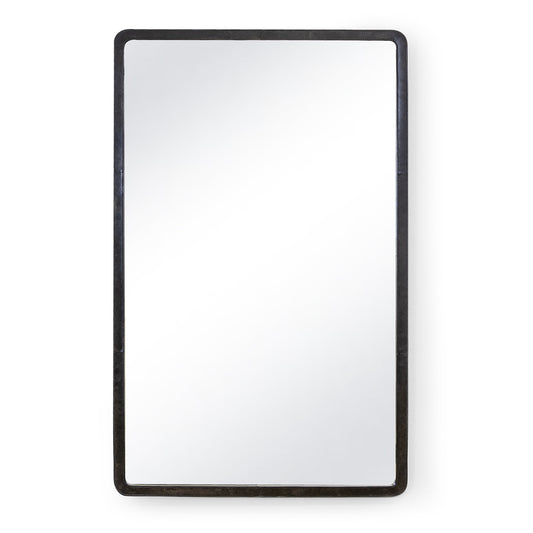 Regina Andrew Knox Leather Rectangle Mirror in Black