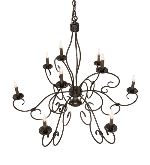 40" Grace 10-Light Two Tier Chandelier by 2nd Ave Lighting