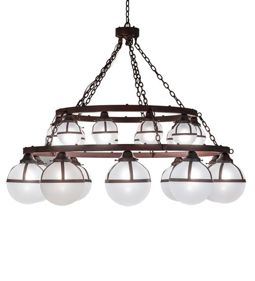 60" Bola Tavern 20-Light Two Tier Chandelier by 2nd Ave Lighting