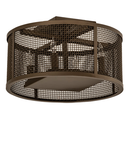 15" Cilindro Rame Flushmount by 2nd Ave Lighting