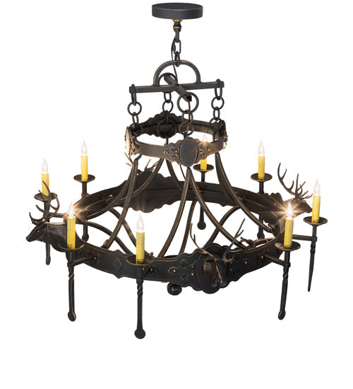 40" Stag 8-Light Chandelier by 2nd Ave Lighting