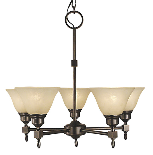 Framburg 5-Light Siena Bronze Taylor Dining Chandelier 2435-SBR-CM