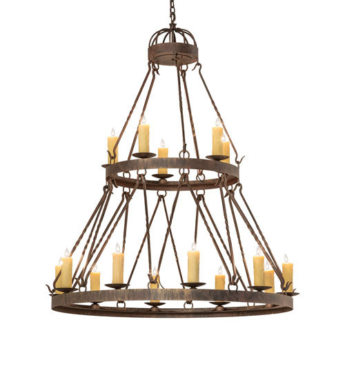 48" Lakeshore 15-Light Two Tier Chandelier by 2nd Ave Lighting