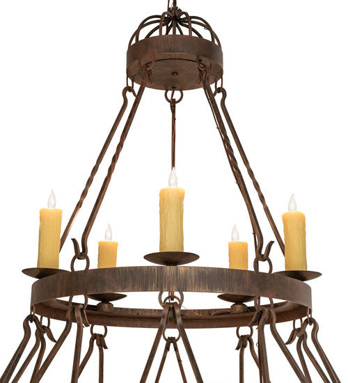 48" Lakeshore 15-Light Two Tier Chandelier by 2nd Ave Lighting