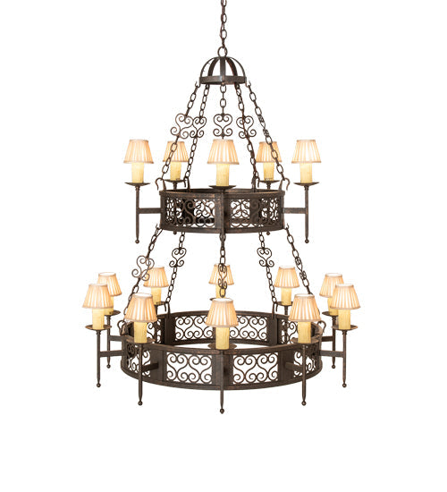 48" Toscano 15-Light Two Tier Chandelier by 2nd Ave Lighting