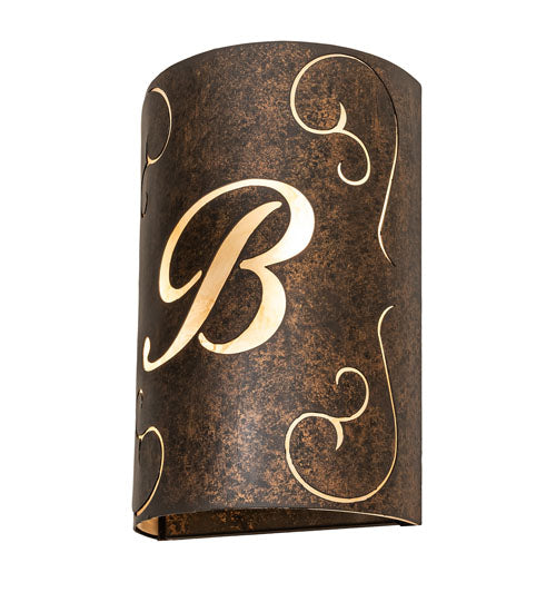 10" Personalized B Monogram Wall Sconce by 2nd Ave Lighting