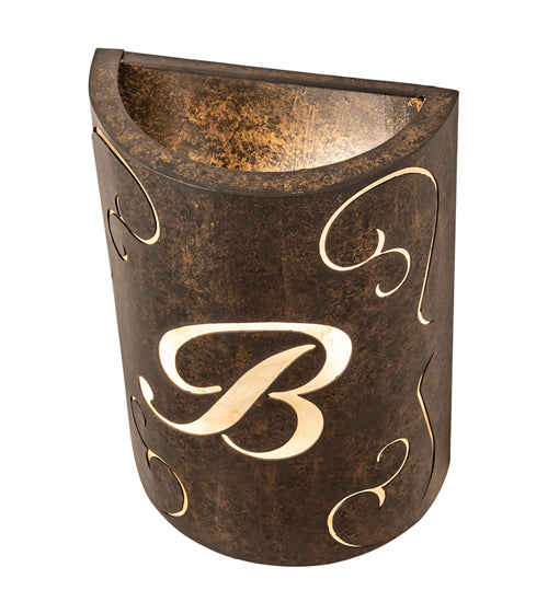 10" Personalized B Monogram Wall Sconce by 2nd Ave Lighting