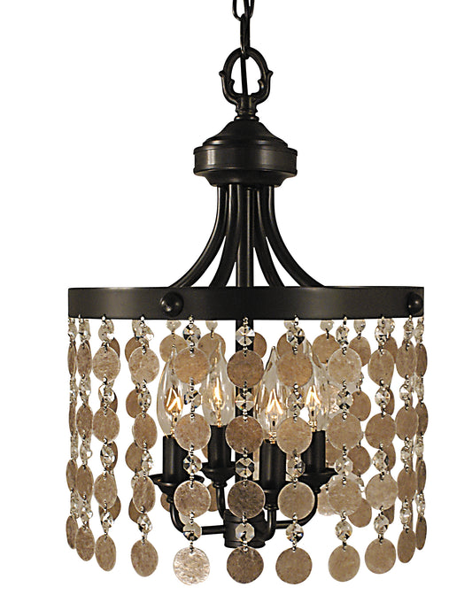 Framburg 4-Light Mahogany Bronze Naomi Mini Chandelier 2484-MB