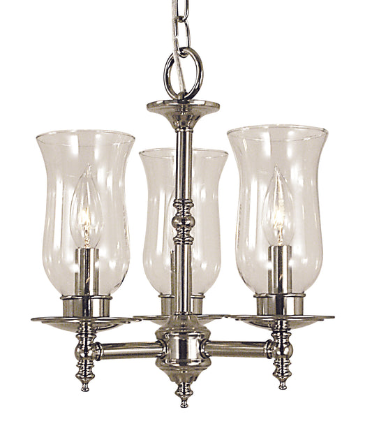 Framburg 3-Light Polished Silver Sheraton Mini Chandelier 2508-PS