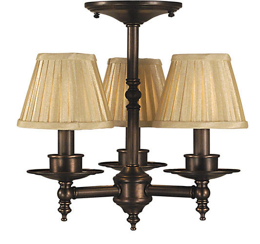 Framburg 3-Light Siena Bronze Sheraton Flush Semi-Flush Mount 2516-SBR