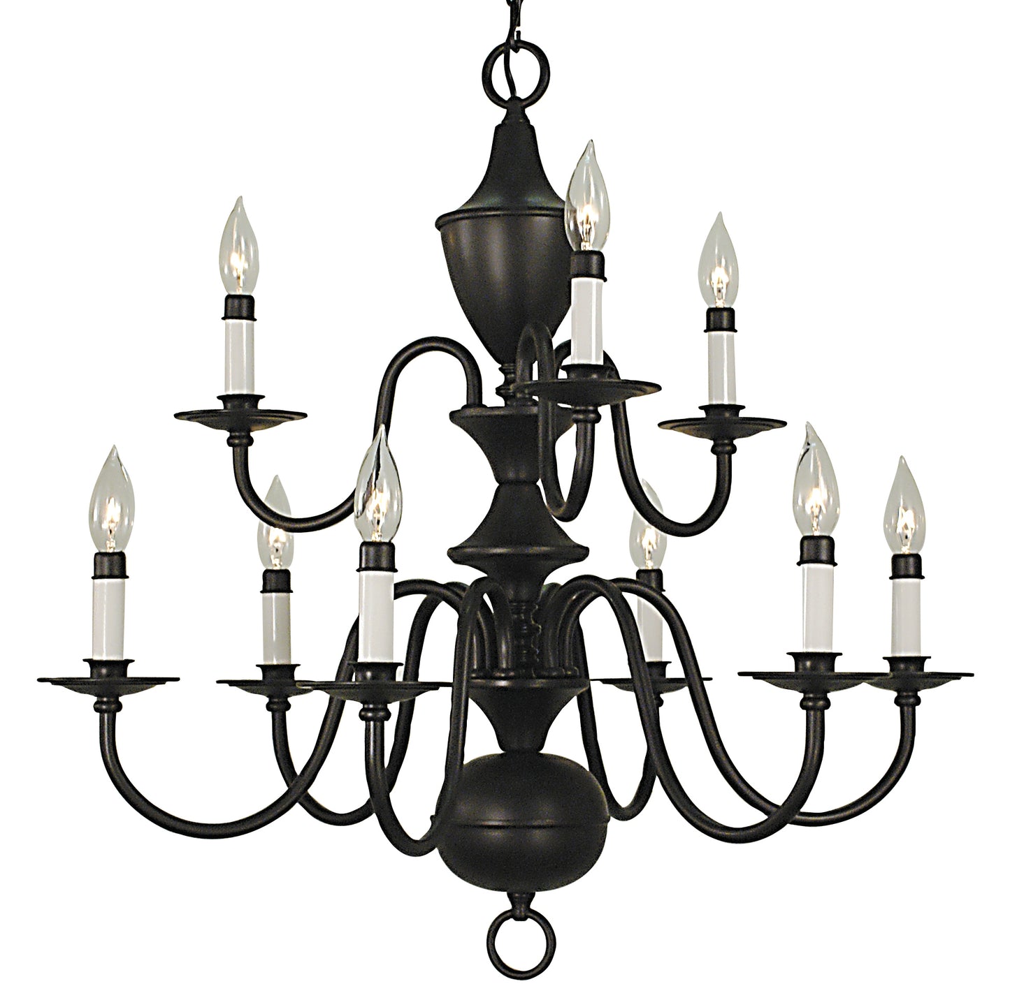 Framburg 9-Light Matte Black Jamestown Dining Chandelier 2529-MBLACK