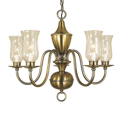 Framburg 5-Light Antique Brass Jamestown Dining Chandelier 2545-AB