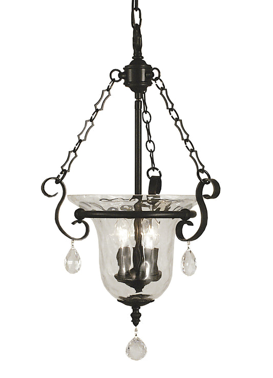 Framburg 3-Light Matte Black Carcassonne Foyer Chandelier 2917-MBLACK