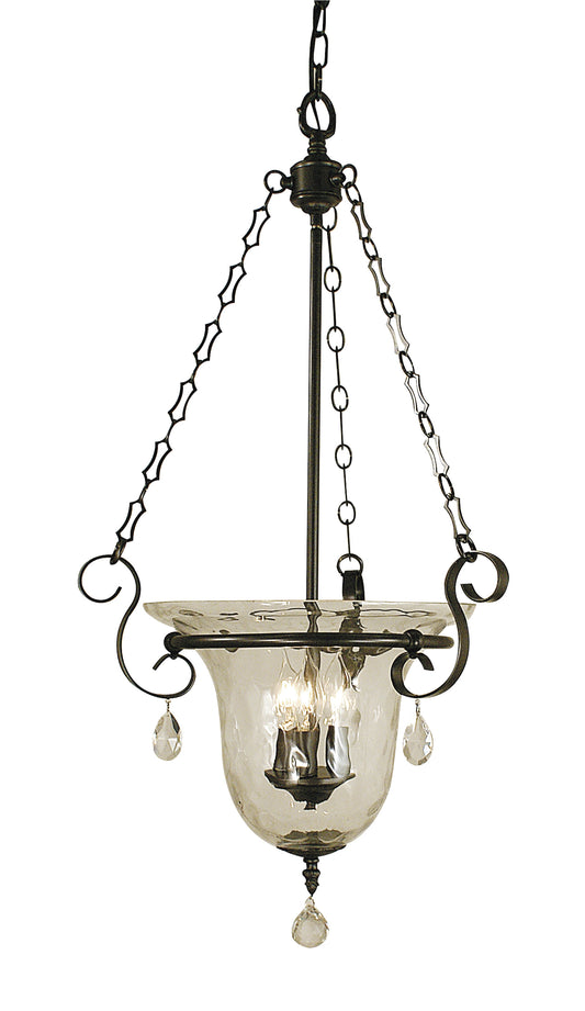 Framburg 3-Light Mahogany Bronze Carcassonne Foyer Chandelier 2919-MB